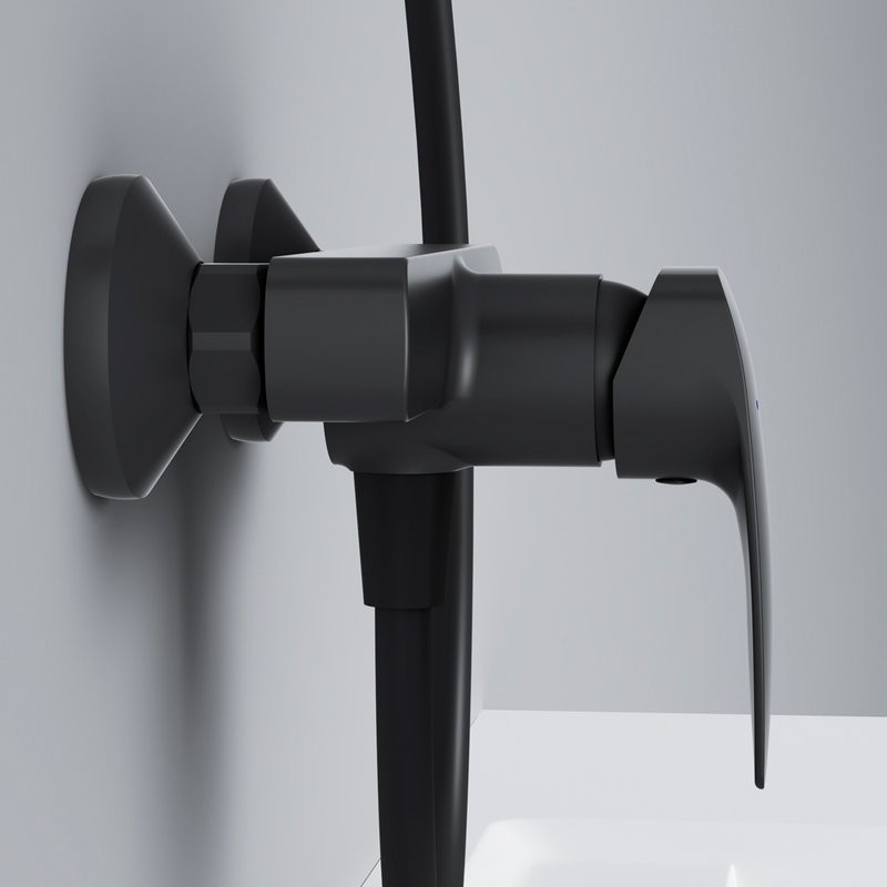 Душевой комплект Смеситель для душа AM.PM Tender F45A20022 + Гарнитур Gem F0190022 черный