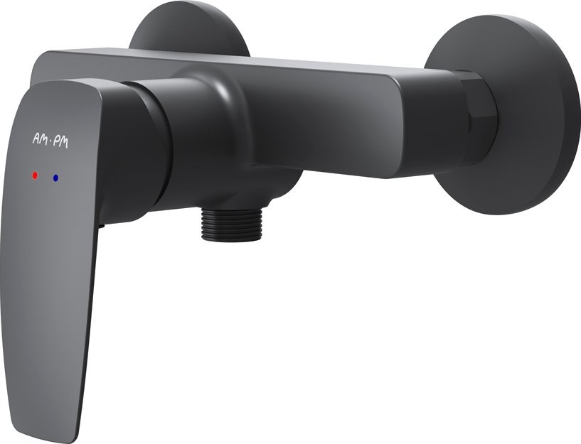 Душевой комплект Смеситель для душа AM.PM Tender F45A20022 + Гарнитур Gem F0190022 черный