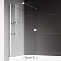 Шторка на ванну AQUAme AQM6601-2 120х140, профиль хром