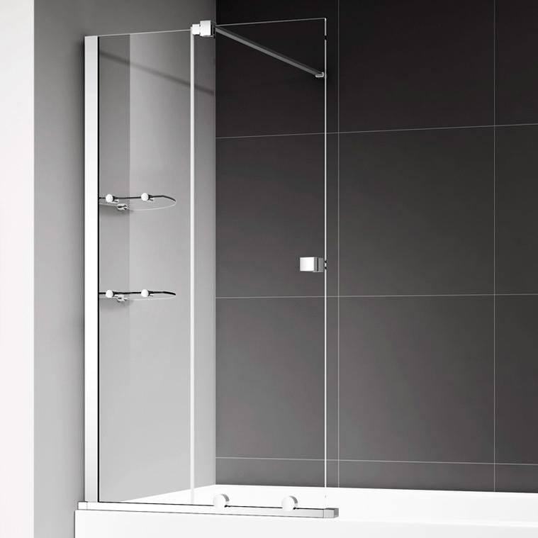 Шторка на ванну AQUAme AQM6601-2 120х140, профиль хром