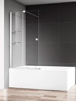 Шторка на ванну AQUAme AQM6601-2 120х140, профиль хром