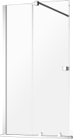 Шторка на ванну AQUAme AQM6601-2 120х140, профиль хром