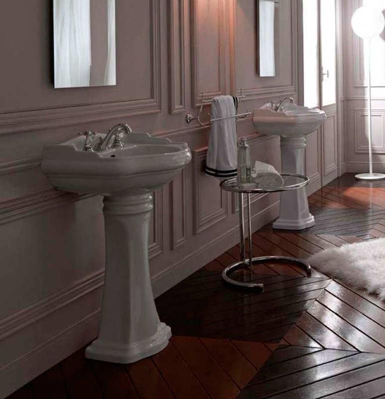 Раковина Kerasan Retro 104501D 55 см, 3 отв., пьедесталом