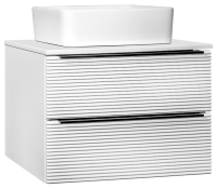 Тумба под раковину со столешницей Runo Орлеан 70 белая матовая, белый глянец