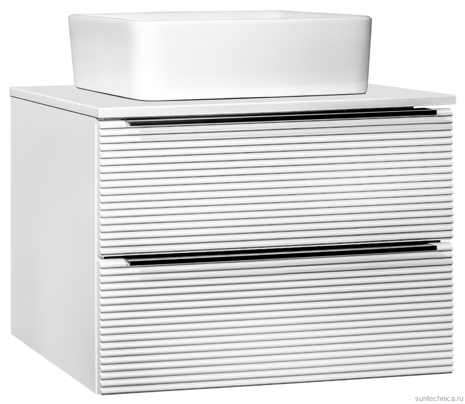 Тумба под раковину со столешницей Runo Орлеан 70 белая матовая, белый глянец