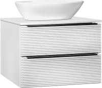 Тумба под раковину со столешницей Runo Орлеан 70 белая матовая, белый глянец