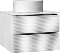 Тумба под раковину со столешницей Runo Орлеан 70 белая матовая, белый глянец