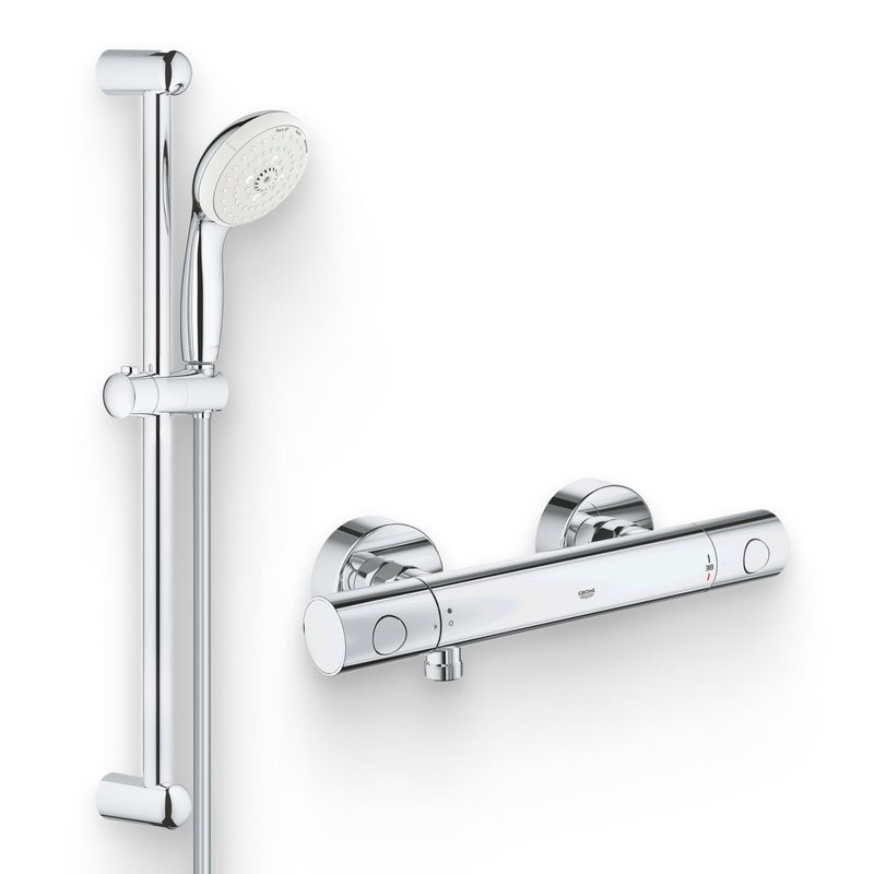 Душевой комплект Термостат Grohe Grohtherm 800 Cosmopolitan 34765000 для душа + Гарнитур Tempesta New 27644001