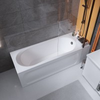 Акриловая ванна Marka One Libra 170x70 см, пристенная, белая, с каркасом