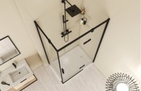Душевой уголок Bravat Blackline 120х80х195, R
