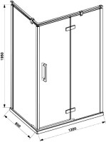 Душевой уголок Bravat Blackline 120х80х195, R