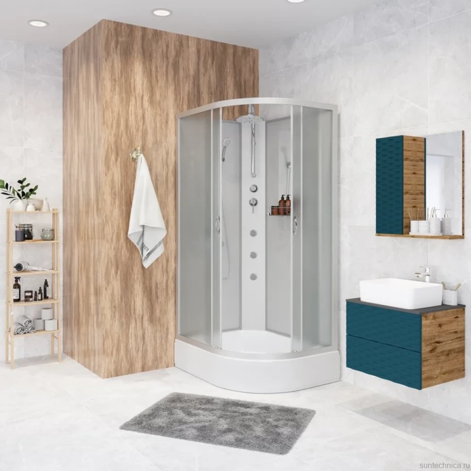 Душевая кабина Niagara Classic NG-33394-14LBKTG 130х90 см, без крыши, с гидромассажем и тропическим душем