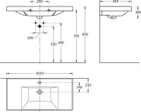 Мебельная раковина KERAMA MARAZZI Cubo 100