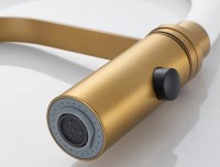 Смеситель для кухни Shevanik S943G-1 с гибким изливом, золотой сатин