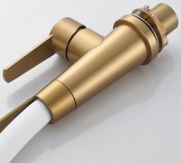 Смеситель для кухни Shevanik S943G-1 с гибким изливом, золотой сатин