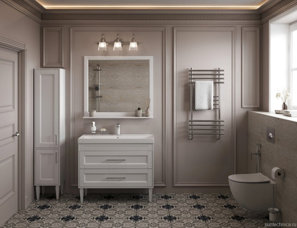 Тумба под раковину Aquanet Бостон New 100 белый