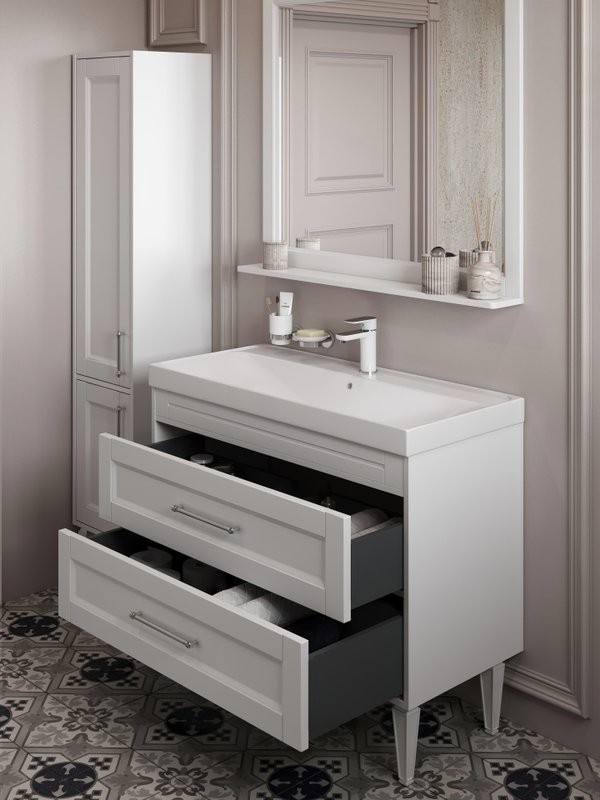 Тумба под раковину Aquanet Бостон New 100 белый