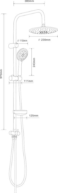 Душевой комплект Смеситель для душа Orange Sofi M43-200cr + Стойка S05cr