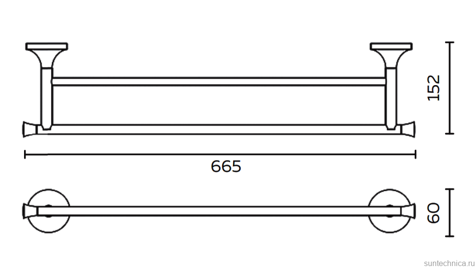 Держатель для полотенец AltroBagno Corposso 081406 Cr хром