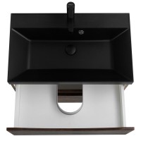 Тумба с раковиной BelBagno Marino 60 подвесная, rovere moro, черная раковина