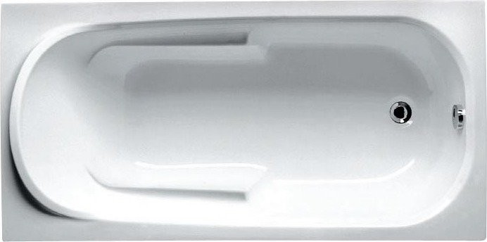 Акриловая ванна Riho Columbia 175x80 см, пристенная, белая, с каркасом, со сливом-переливом