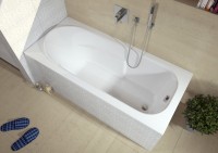 Акриловая ванна Riho Columbia 175x80 см, пристенная, белая, с каркасом, со сливом-переливом
