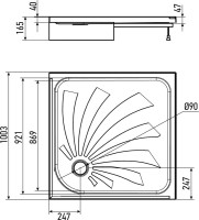 Поддон для душа Alex Baitler AB10017H-2