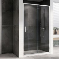 Душевая дверь в нишу Abber Schwarzer Diamant AG301405 140 см, профиль хром, стекло прозрачное