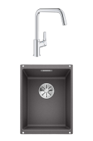 Комплект Мойка Blanco Subline 320-U темная скала + Смеситель Grohe Eurosmart