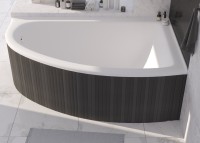 Ванна из искусственного камня Marmo Bagno Альба R 105x170 см, угловая, правая, пристенная, белая, асимметричная, на ножках