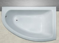 Ванна из искусственного камня Marmo Bagno Альба R 105x170 см, угловая, правая, пристенная, белая, асимметричная, на ножках
