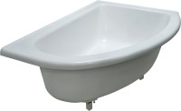 Ванна из искусственного камня Marmo Bagno Альба R 105x170 см, угловая, правая, пристенная, белая, асимметричная, на ножках
