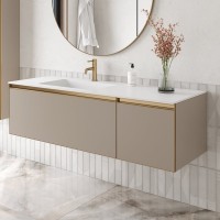 Тумба под раковину без столешницы Armadi Art Quatro 2 140 daphne, профиль matt gold