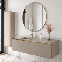 Тумба под раковину без столешницы Armadi Art Quatro 2 140 daphne, профиль matt gold