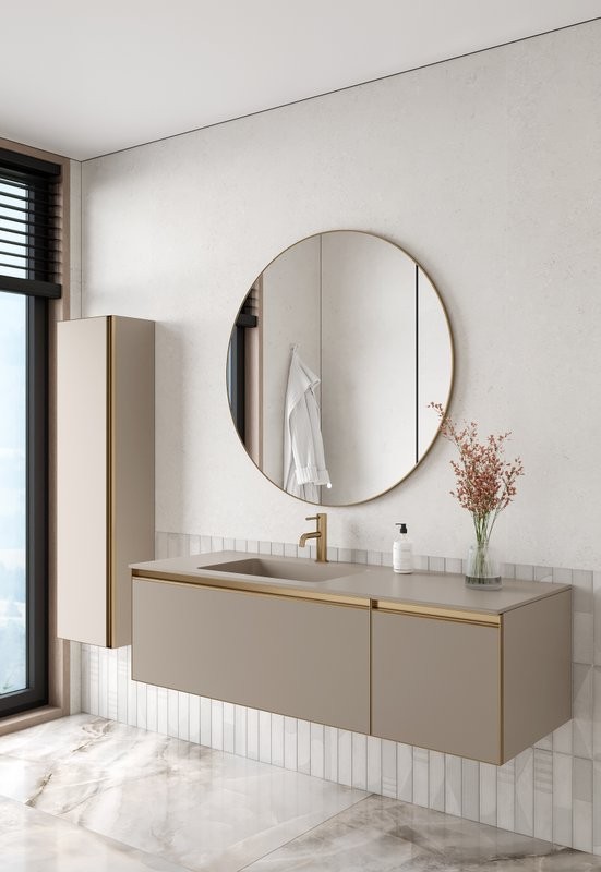 Тумба под раковину без столешницы Armadi Art Quatro 2 140 daphne, профиль matt gold