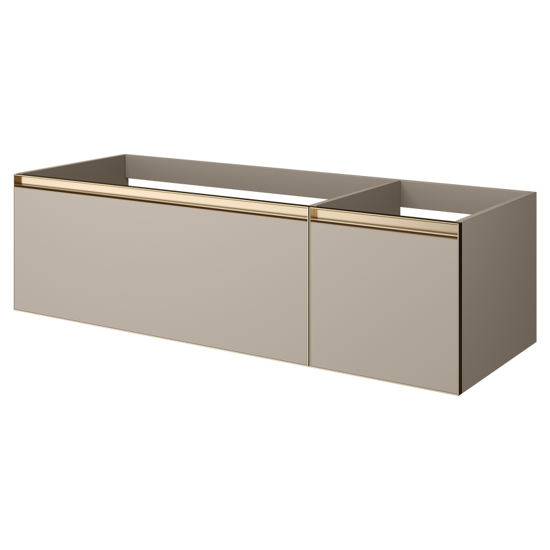 Тумба под раковину без столешницы Armadi Art Quatro 2 140 daphne, профиль matt gold