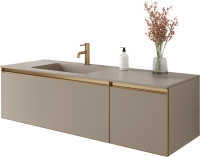 Тумба под раковину без столешницы Armadi Art Quatro 2 140 daphne, профиль matt gold