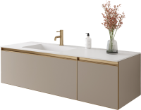 Тумба под раковину без столешницы Armadi Art Quatro 2 140 daphne, профиль matt gold