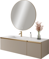 Тумба под раковину без столешницы Armadi Art Quatro 2 140 daphne, профиль matt gold