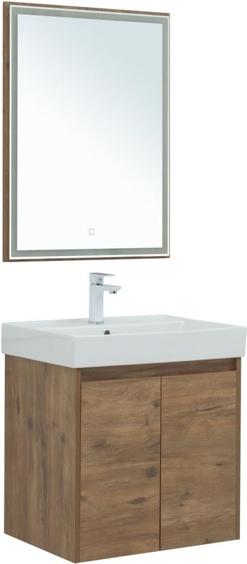 Тумба с раковиной Aquanet Nova Lite 60 дуб рустикальный, с дверками