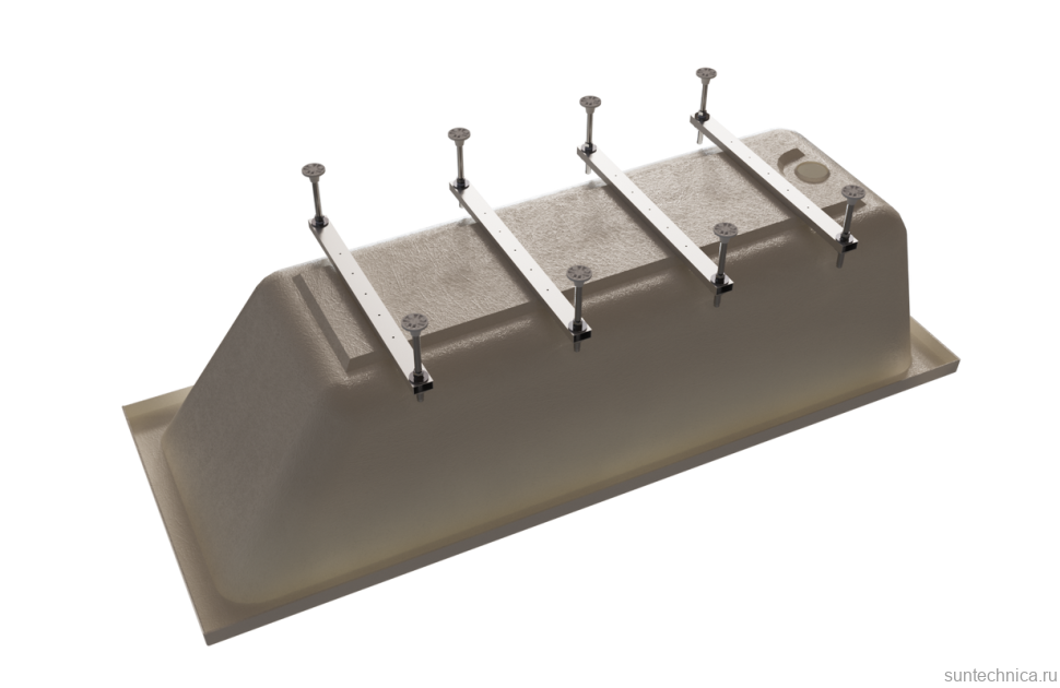 Акриловая ванна Radomir Дижон Ангосто 180x70 см, встраиваемая, белая, на ножках