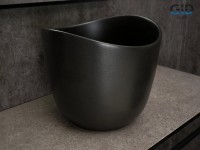 Накладная раковина GID Creativo N9303bg 36 черный графит, круглая, фаянс