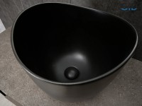 Накладная раковина GID Creativo N9303bg 36 черный графит, круглая, фаянс