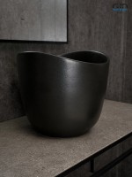 Накладная раковина GID Creativo N9303bg 36 черный графит, круглая, фаянс