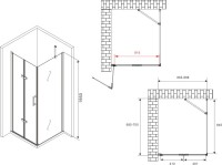 Душевой уголок Abber Zart AG08090P-S71 90х70, профиль хром, стекло прозрачное