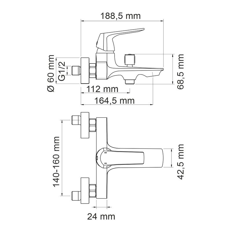 Душевой комплект Смеситель Wasserkraft Neime 1901 + Гарнитур A044