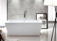 Акриловая ванна Abber AB9224-1.6 160x80 см, отдельностоящая, белая, с каркасом, со сливом-переливом