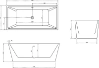 Акриловая ванна Abber AB9224-1.6 160x80 см, отдельностоящая, белая, с каркасом, со сливом-переливом