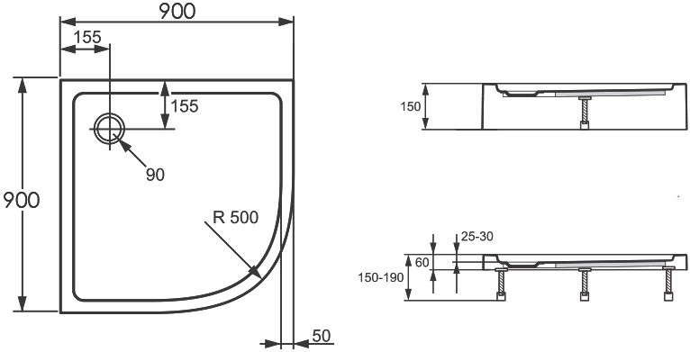 Душевой уголок Orange E01 E01 090TB c поддоном