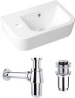 Комплект Раковина маленькая Lavinia Boho One 33310001L + Донный клапан Wellsee Drainage System 182134000 хром + Сифон 182103000 хром